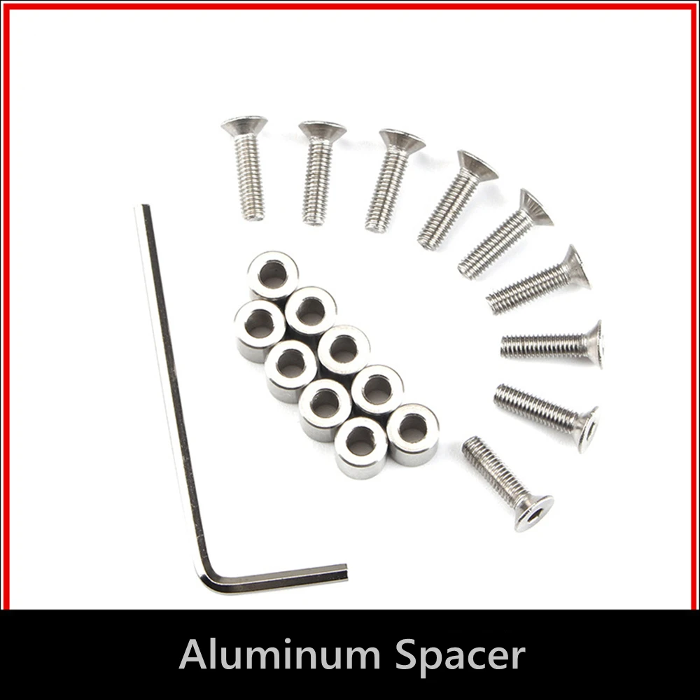 

1Set /9pcs 6x6x3mm Aluminum Spacer With 9pcs M3 Screws And Wrench As Gift For Prusa MK3 Heated Bed 6x6x3t Spacer