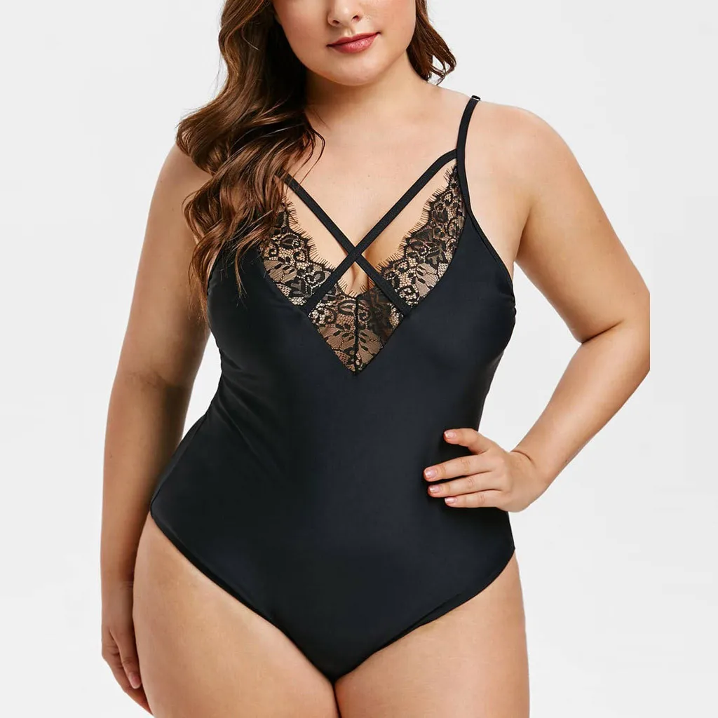 Женский купальник цельный мягкий однотонный кружевной бикини летний модный