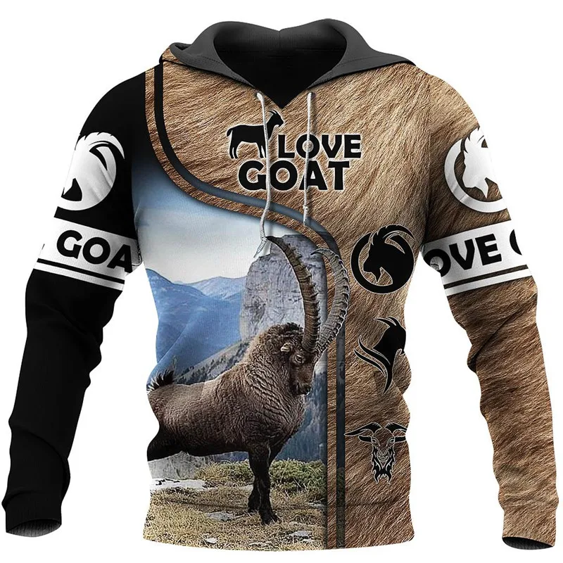 

New beautiful goat 3D printed shirt zipper shirt casual Hoodie