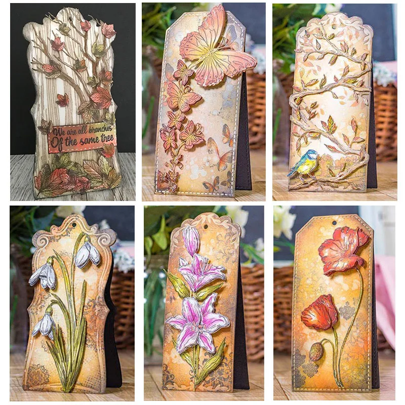 Цветочный края багажника телескоп песочные часы металлические режущие штампы