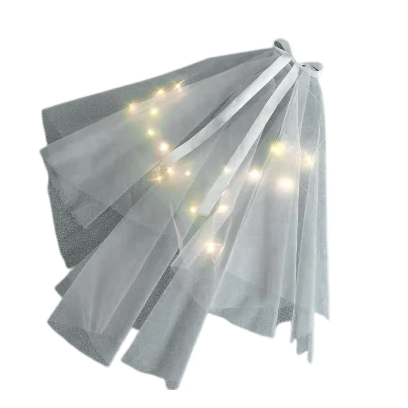 

Wedding Bridal Veil with Comb Wedding Hair Accessories for Brides Bow Embellished with Lights Halloween Photo Props