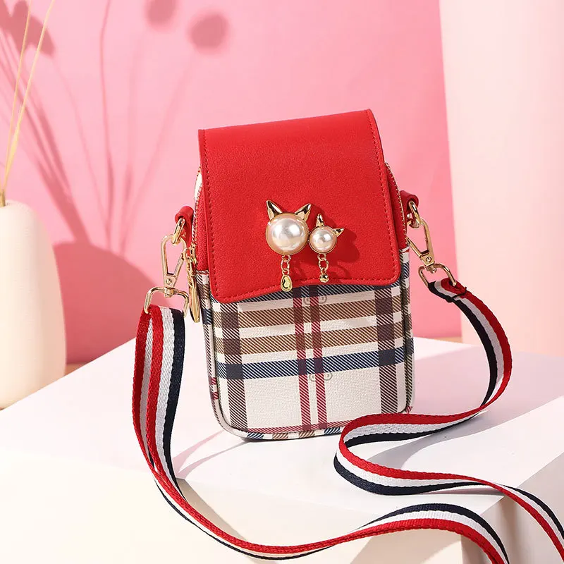 Модная сумка для мобильного телефона женщин кожаные сумки с карманом через плечо