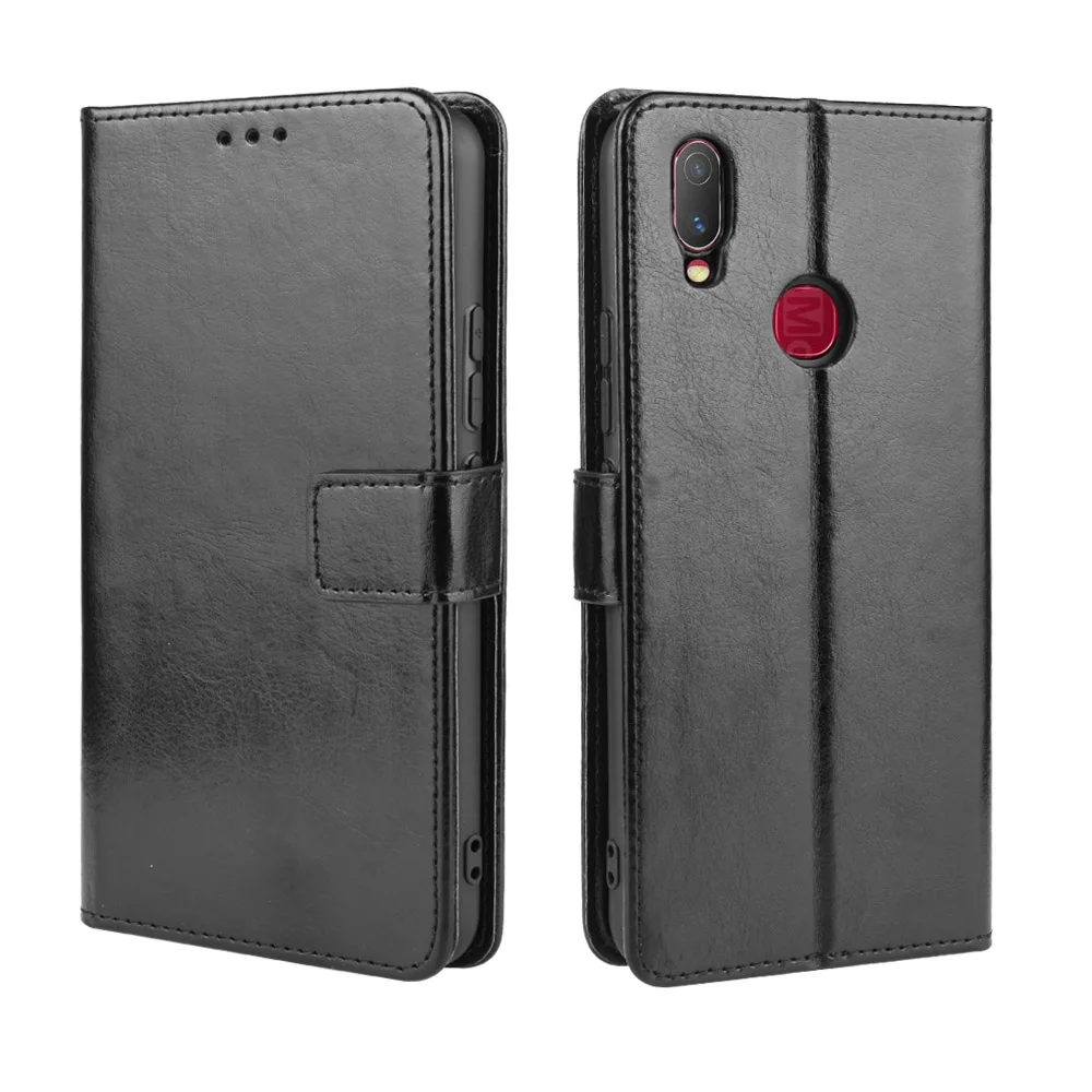 Чехол Vivo Y11 2019 6 35 дюйма премиальный флип чехол из искусственной кожи чехлы для