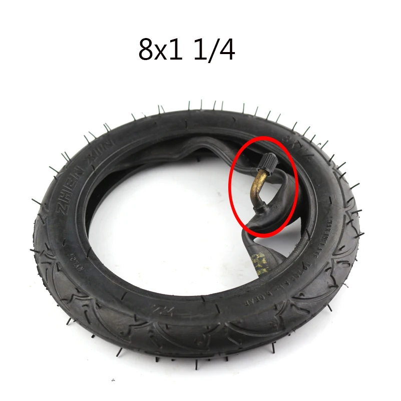 

High Quality 8X1 1/4 Scooter Tire and Inner Tube Bending Valve for 8 Inch Bicycle Electric/gas Scooter Tire