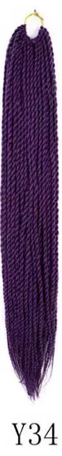 Qphair Ombre Сенегальские вьющиеся волосы крючком косы 24 дюйма 30 корней/упаковка синтетические плетеные волосы для женщин черные кроличьи волосы - Цвет: y34