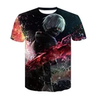 Трендовая японская футболка с 3d принтом Токийский Гуль Мужская футболка с коротким рукавом с персонажем Аниме Косплей уличная одежда футболка
