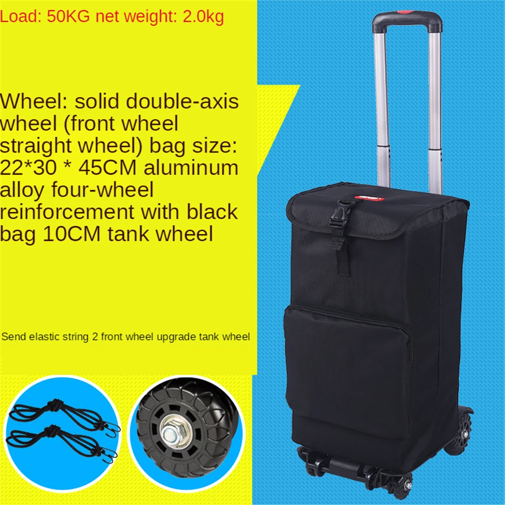 

Shopping Bag with Folding Aluminium Alloy Hand Truck Dolly Lightweight Utility Cart for Luggage/Personal/Travel/Auto/Moving