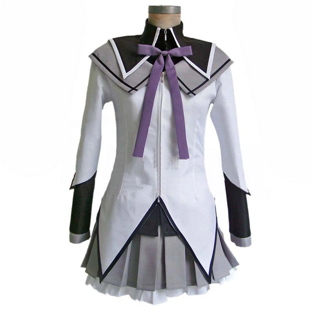 2020 косплей костюм из аниме Puella Magi Madoka Magica Akemi Homura длинные прямые черные волосы для