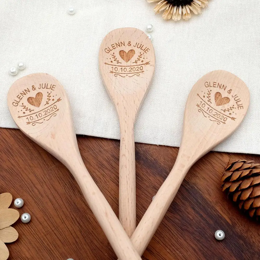 

Personalised Wooden Spoon Wedding Shower Favors Cooking Spoon Valentine's Day Gift Wedding Utensils Wooden Spoons Wedding Favor