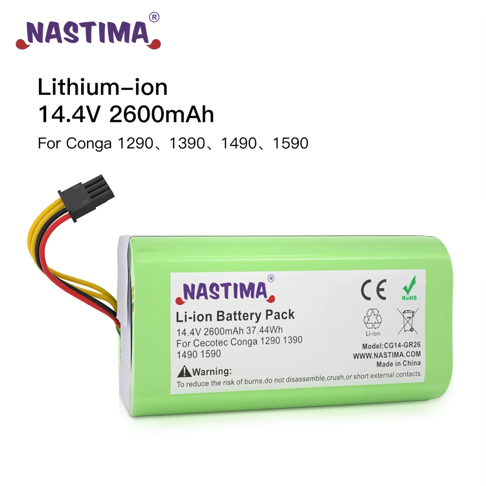 Аккумулятор для Conga Nastima литий ионные аккумуляторы 14 4 В 2600 мАч совместимый с 1290 1390