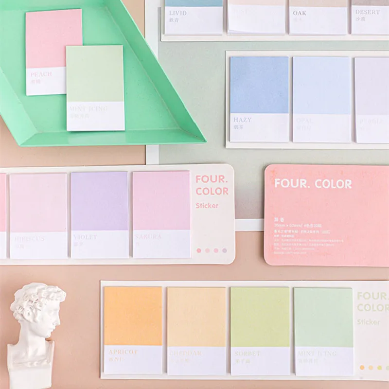 

80 Pcs/lot Four-color post-it Note Colored Card Hand Account Collage Material Paper Memo pads Message Note Fridge Sticky Note