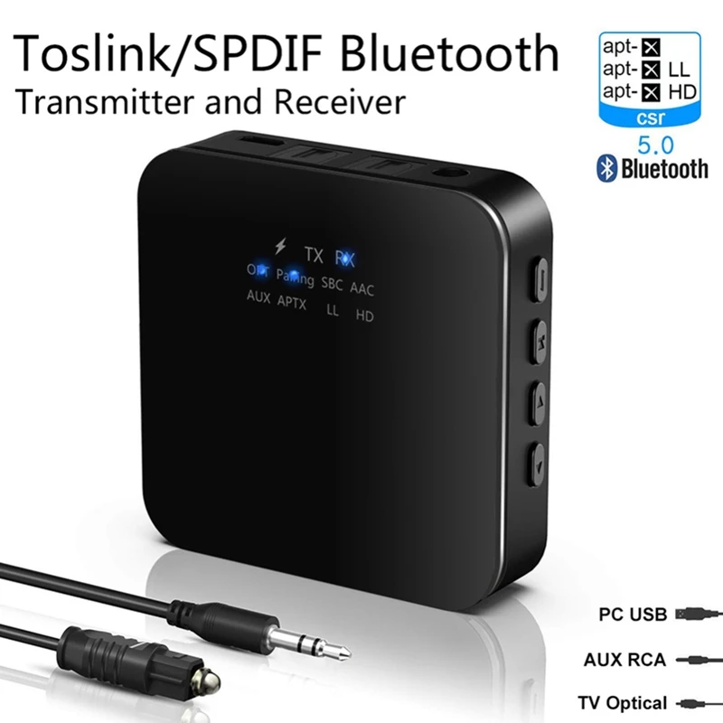 Bluetooth 5 0 o передатчик приемник беспроводной музыкальный адаптер Bt APTX LL HD RCA/SPDIF/3 мм