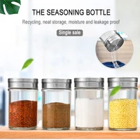 adjustable seasoning shaker glass spice jars 100ml stainless steel lid salt pepper shaker dispenser refillable tsh shop