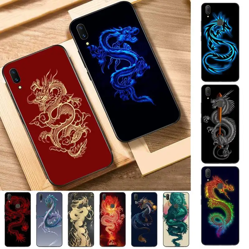 

Yinuoda Red Dragon Phone Case for Vivo Y91C Y11 17 19 53 81 31 91 55 V17 11i 9 fot oppo