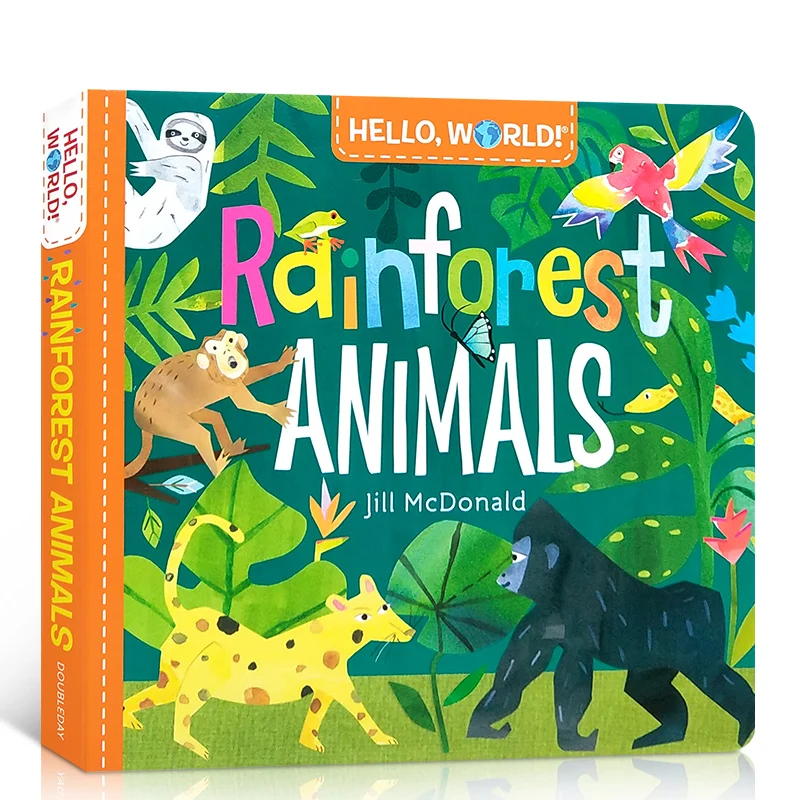 

Children Popular Book Hello World Rainforest Animals Board Books english Colouring Book Story Books for Children