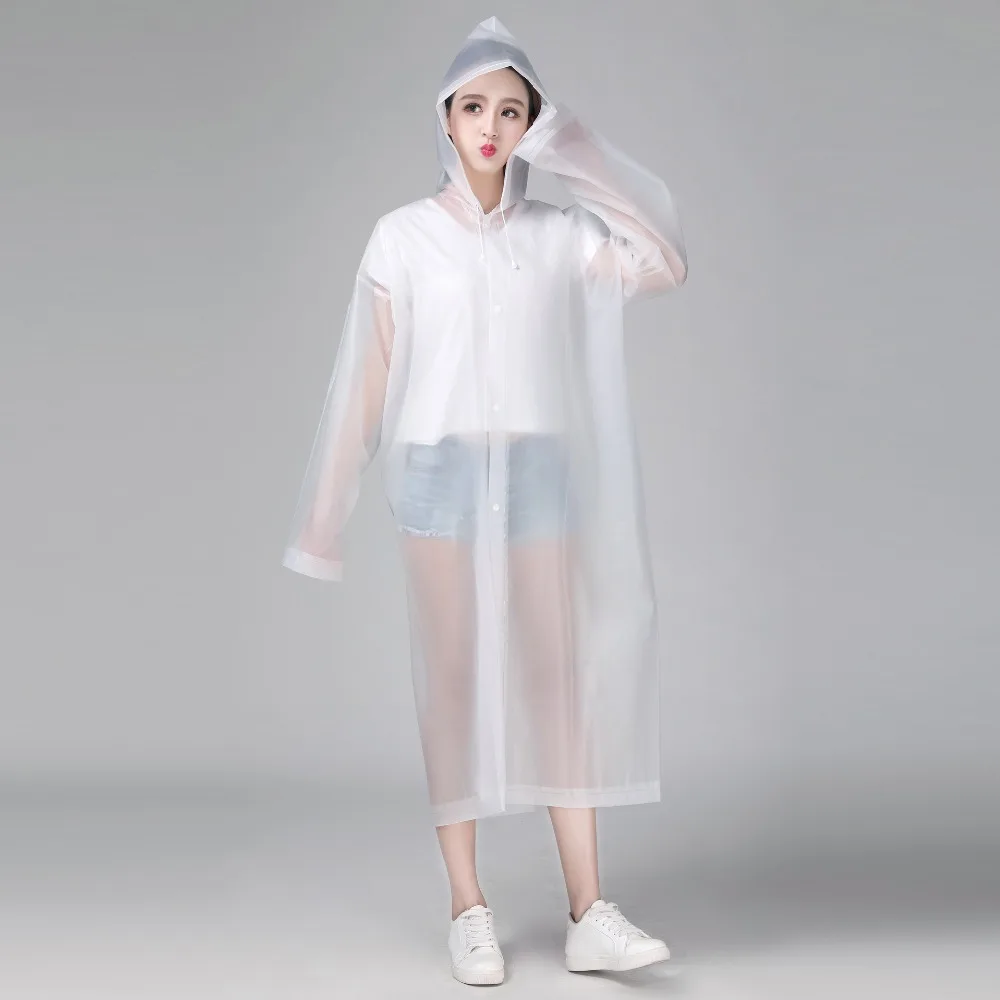 EVA прозрачные плащ-Женщины Водонепроницаемый дождевик женское прозрачное пончо
