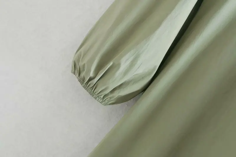 Дропшиппинг осень нерегулярные ropa mujer Винтаж оборками Зеленый Хлопок Женское