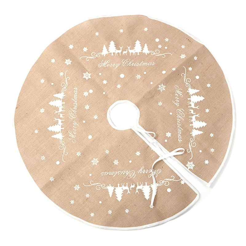 

Christmas Retro Party Decorations Christmas Linen Tree Skirt 120Cm