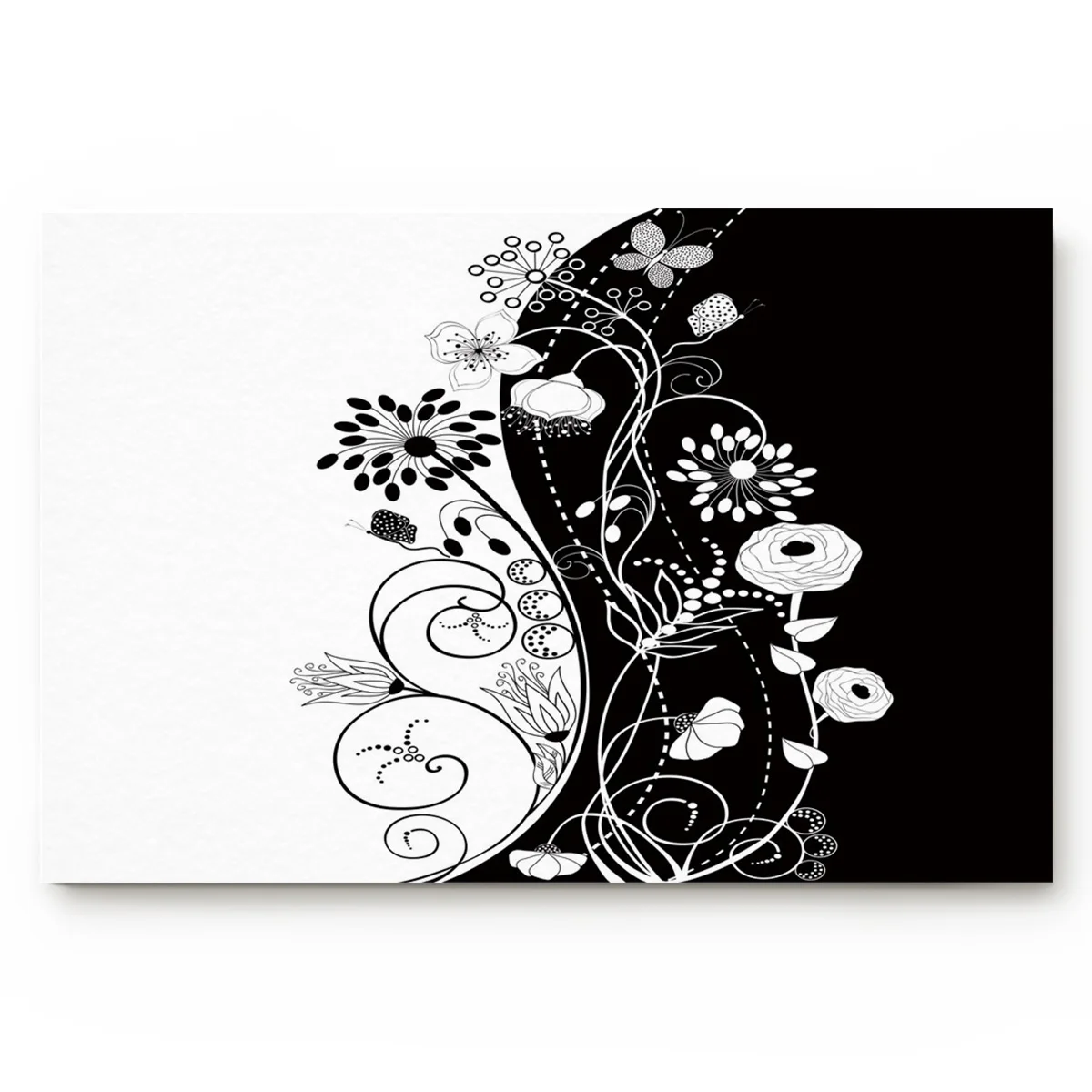 Цветок черный узор цветок качественный материал ветка художественный