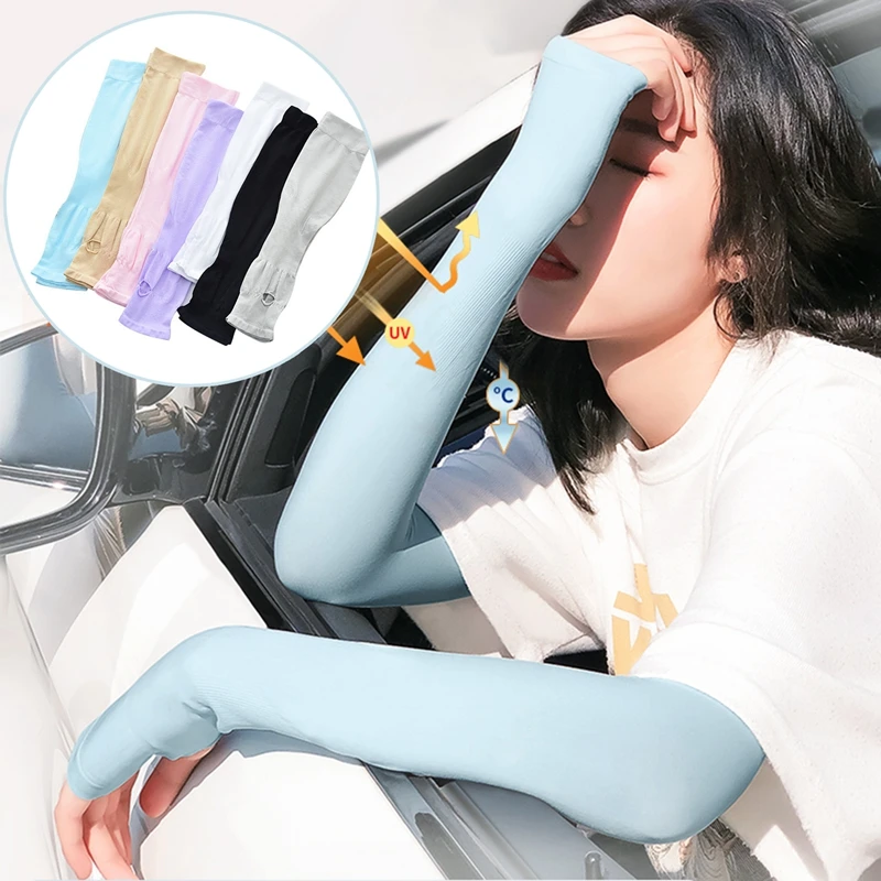 Летние шелковые рукава унисекс наружный солнцезащитный рукав для рук