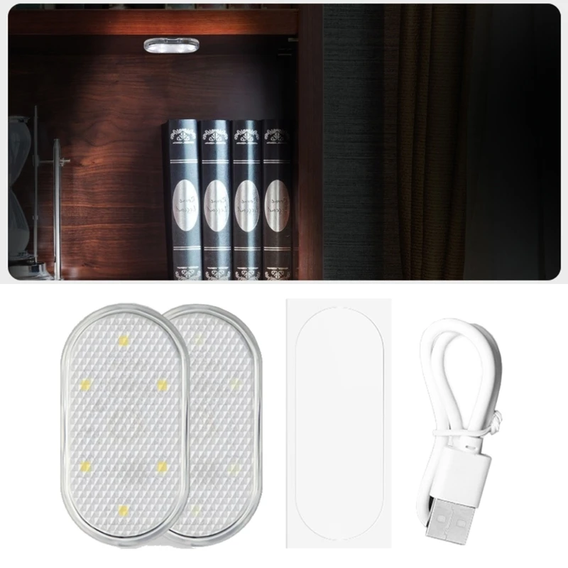 

Миниатюрная Светодиодная потолочная лампа на крышу с сенсорной кнопкой, беспроводной светильник для чтения для дома, автомобиля, двери, бок...