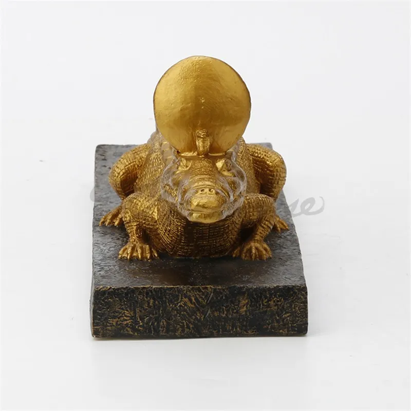 

40 см Европейский крокодил король искусство скульптуры орнамент Декор полимерные ремесла статуя животного аксессуары для украшения дома ...