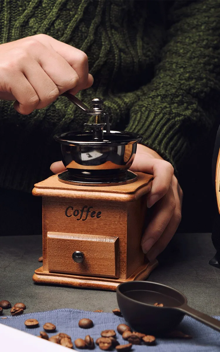 Ручная мини кофемолка в стиле ретро для специй с высококачественной