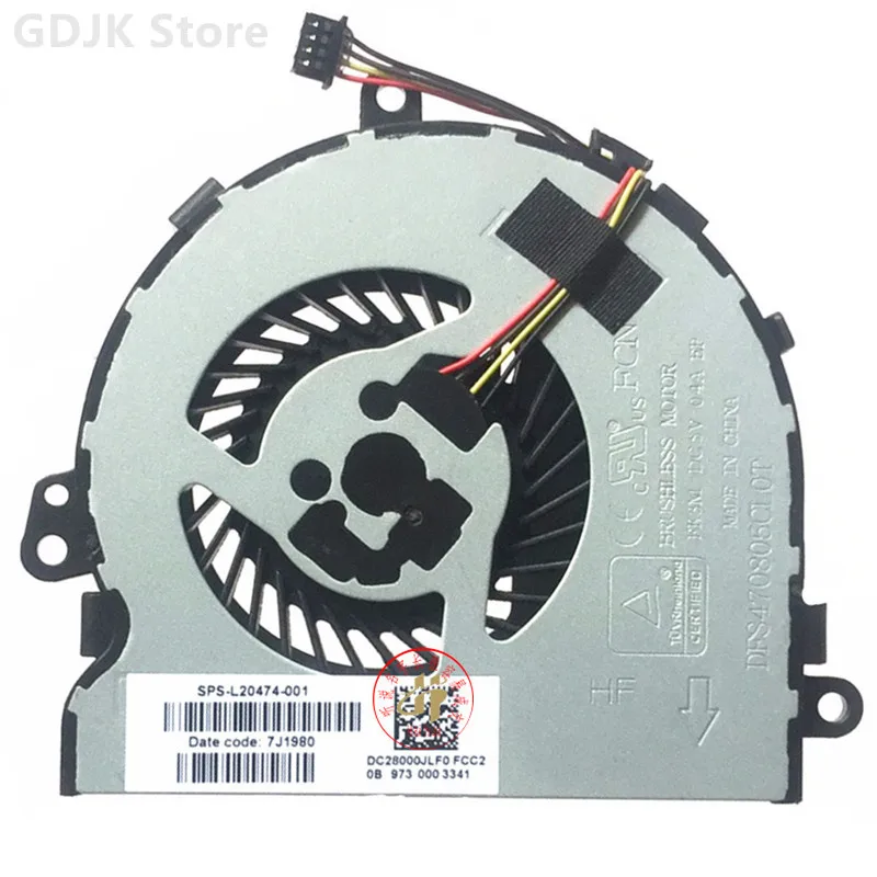 

Ноутбук ЦП вентилятор охлаждения для HP 15-DA 15-DB 15-DR 15Q-DX 15T-DS TPN-C129 TPN-C130 DFS470805CLOT