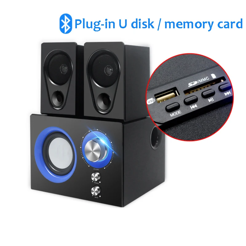 USB деревянная комбинированная колонка Bluetooth настольный компьютер аудио супер