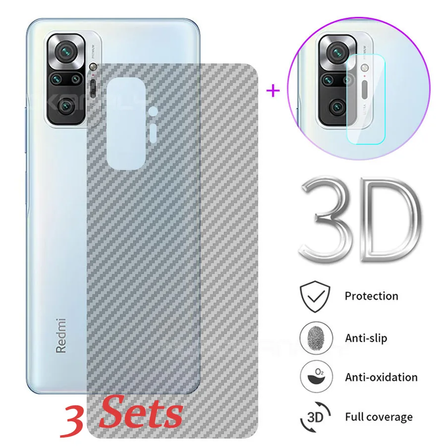 

Carbon Fiber Back Screen Protector for Xiaomi Redmi Note 10 Pro 9 9T 9s 9A 9C 8A Mi 10T Poco X3 F3 F2 M3 F1 Camera Lens Glass