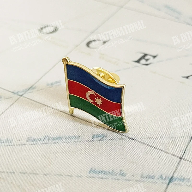 Эпоксидная брошь с национальным флагом Азербайджана коллекция сувенирных