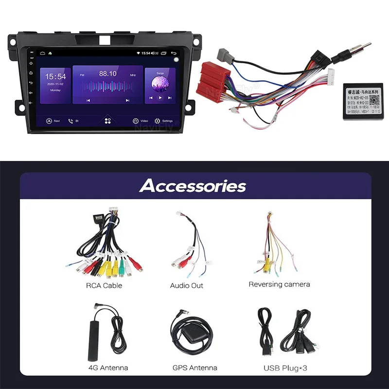 

NaviFly 7862 QLED Screen 1280*720 Android 10 For Mazda CX7 CX-7 CX 7 ER 2009 - 2012 Car Radio Multimedia Video Player