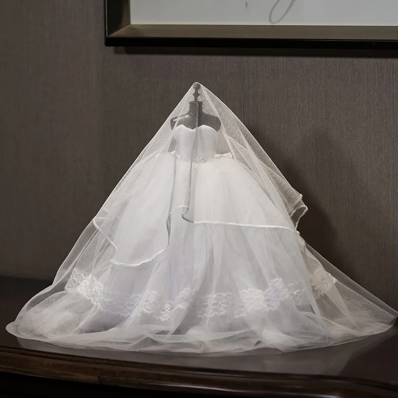 Светящаяся коробка для поделок белая мини-модель свадебного платья изысканный