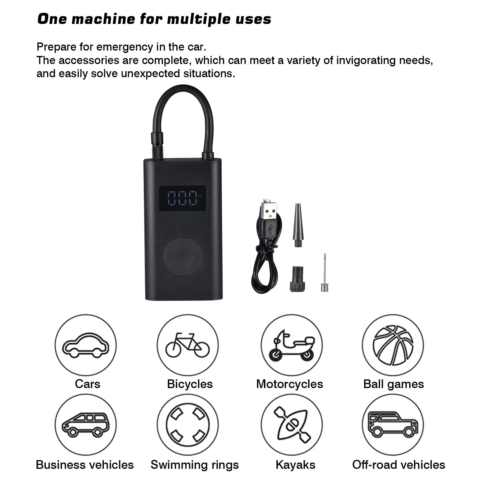 

Car Air Compressor Wireless Digital Tire Pressure Monitor Portable Inflator For Car Motorcycle Bicycle Tire Inflatable Air Pump