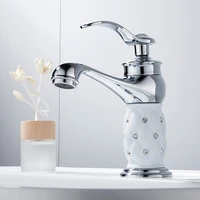 luxury bathroom sink brass faucet chrome basin faucets single handle diamond water mixer crane hot and cold bath mixer tap