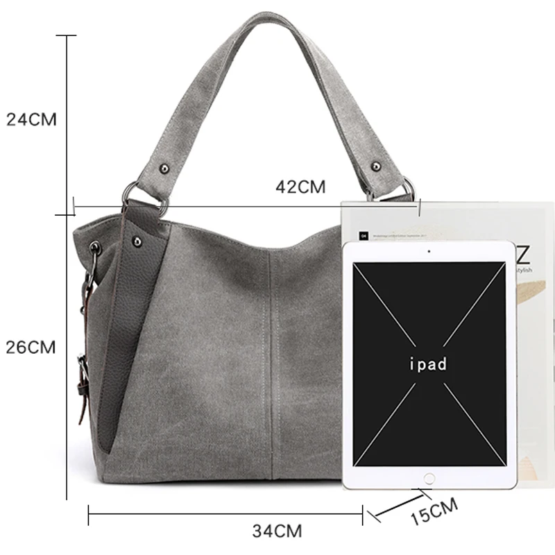 

2021 Large Capacity Women's Canvas Handbags Female Single Shoulder Bags Ladies Totes Bolsas Woman Hand Pack Vintage Sac a Main