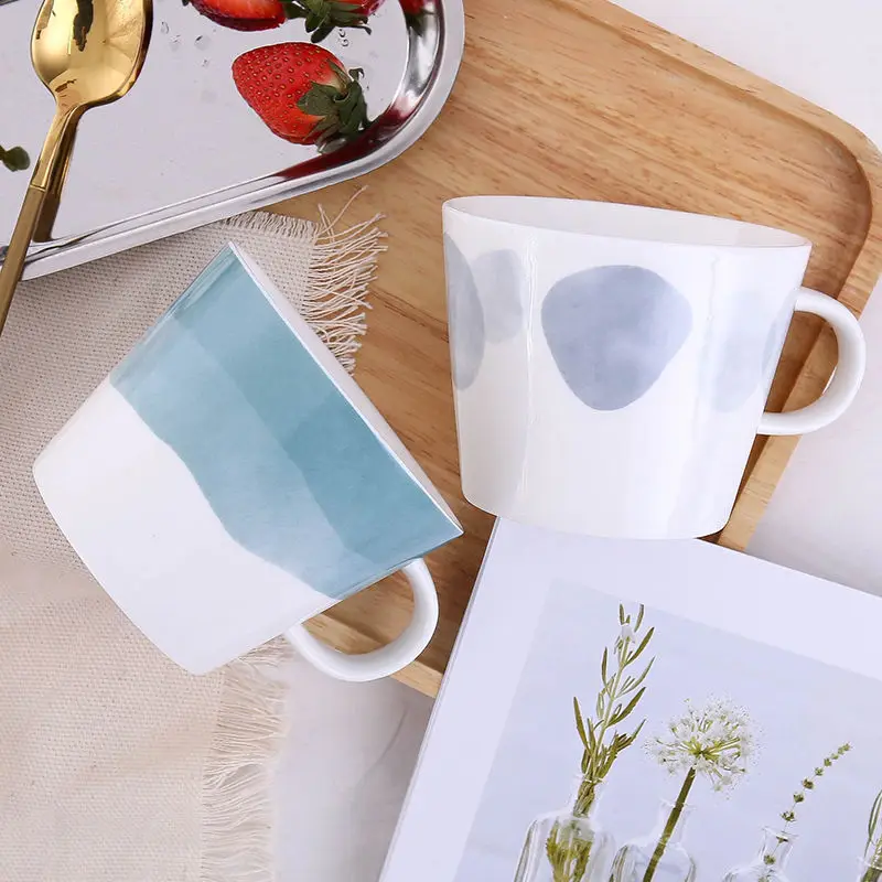 

Mug Ceramic Cup Drinkware Cup Milk Cup Breakfast Cup 360ml Girl Home Student Water Cup Gradient Color Bone China Mug Classic