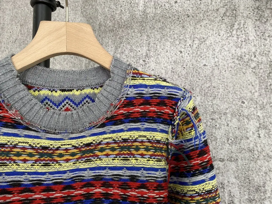 fashion 2021 new ladies long sleeve sexy casual color contrast knit top 1028
