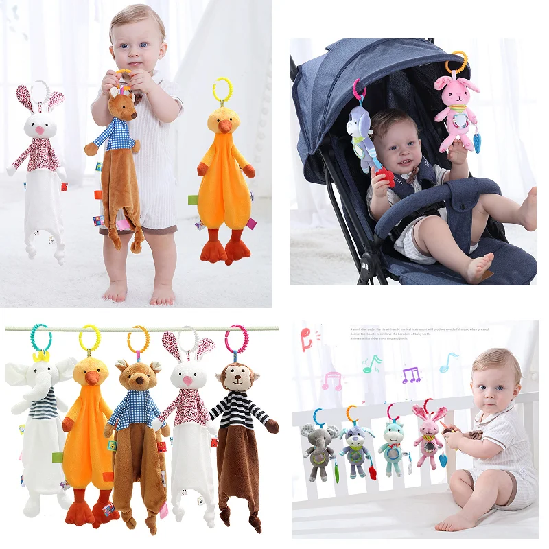 Детская Мягкая Плюшевая Кукла животное игрушки прорезыватель детская коляска