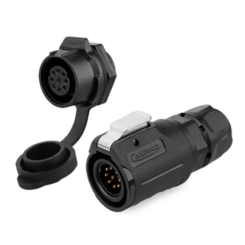 LP16 пластик 2 3 4 5 6 7 8 9 Pin мощность промышленный круговой разъем открытый IP67