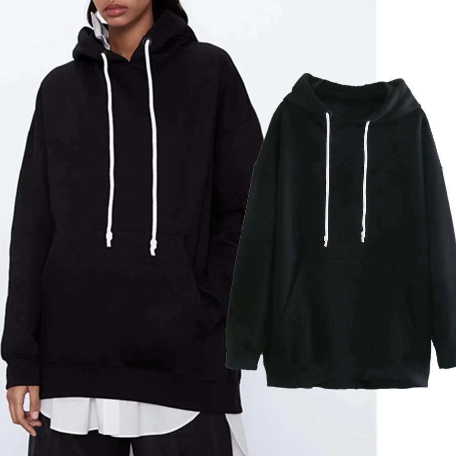 

Dave&Di England Style High Street Boyfriend Winter Hoodies Women Fashion Vintage Hooded Kangaroo Pocket Sweatshirt Pullovers Top