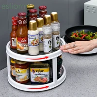 123 tier rotating spice rackshelflazy susan turntable for pantry cabinetrefrigerator kitchen spice bottlejar organizer