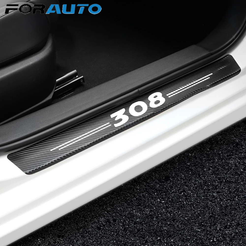 4 шт. декоративные наклейки на пороги автомобиля для Peugeot 308 408 206 307|Тюнинговые