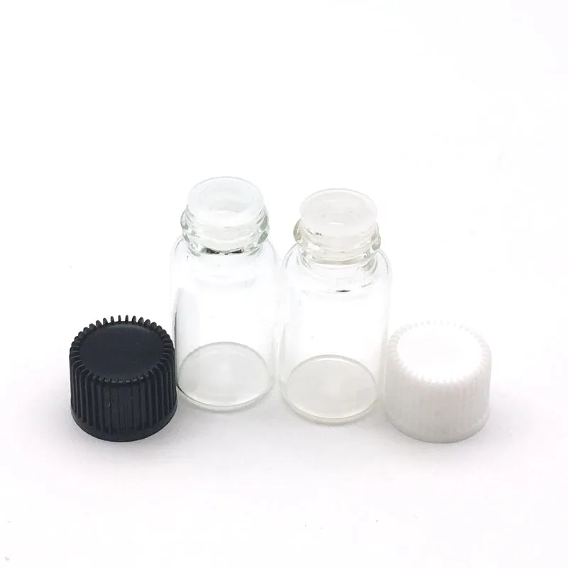 

5000pcs 1ml 2ml 3ml 5ml Mini Empty Liquid Amber Glass Bottle with No Hole Small Essential Oil Clear Vials