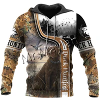3d print animal duck hunting dog hunter camo fashion men women tracksuit casual hoodies zipper sweatshirts jackets s 19
