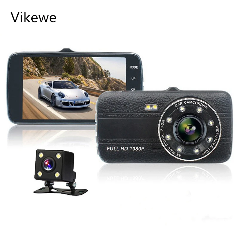 Видеорегистратор Vikewe автомобильный Full HD 1080P 4 дюймовый ЖК экран угол обзора 170