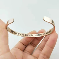 fashion new bracelet women fashion friendship no sisters by blood but sisters by heart bangle open cuff