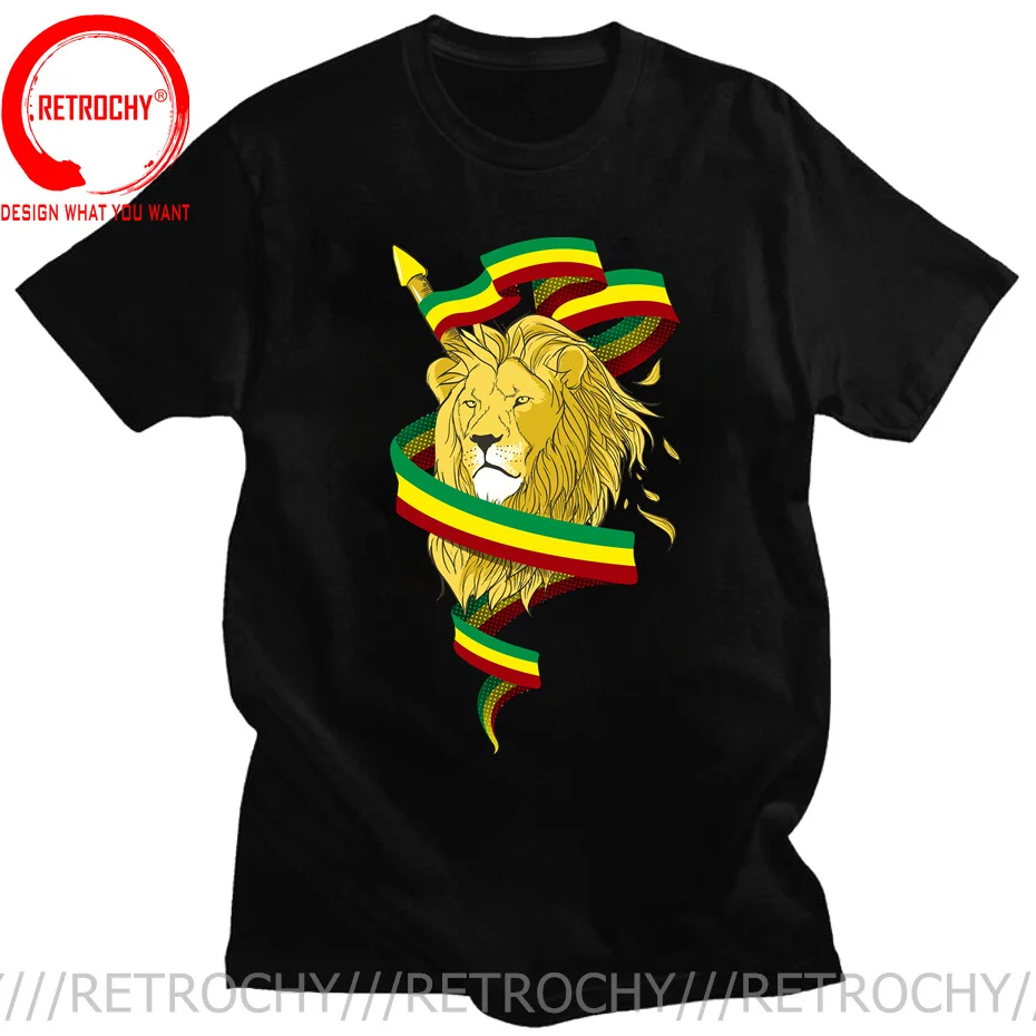 Одежда потертая футболка с флагом раста львом Иудой Мужская из Ямайки растафари