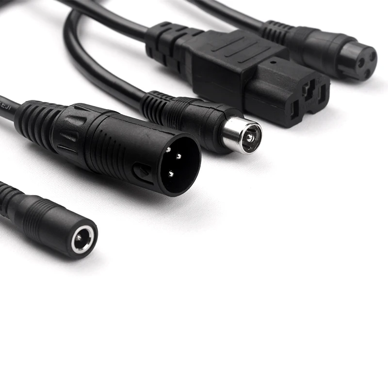 Кабель-переходник DC5 5*2 1 мм (разъем) на 3-контактный XLR/RCA/3P GX12-M12 для литий-ионного