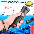 IPX8 водонепроницаемый профессиональный мощный супер яркий светодиодный фонарик XHP70 для дайвинга с аквалангом, светильник для дайвинга, подводный фонарь